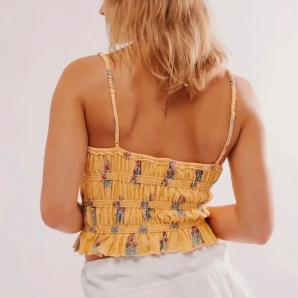 Free People Dolce Vita Yellow Combo Tank Top Medium - New With Tags - Picture 2 of 8